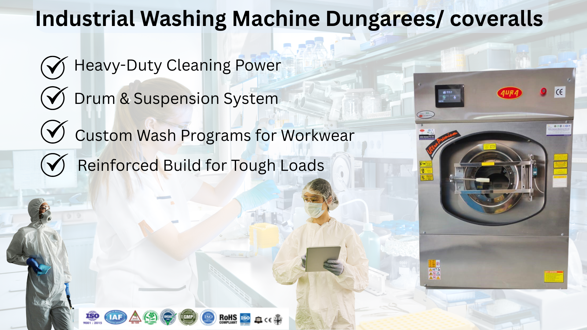 Industrial Washing Machine Lab Gowns
